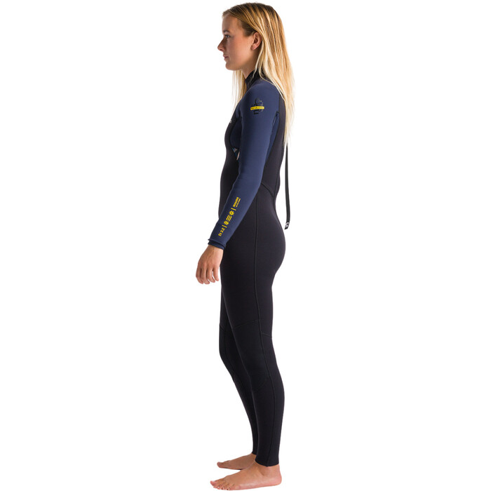 2024 C-Skins Womens NuWave Element 3/2mm Back Zip Wetsuit C-NEL32STW - Black / Slate / Saffron